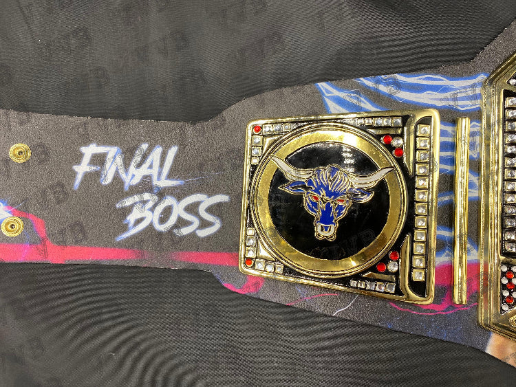 Custom The Rock Final Boss Signature Series Championship Belt Replica showcasing detailed craftsmanship and premium materials.